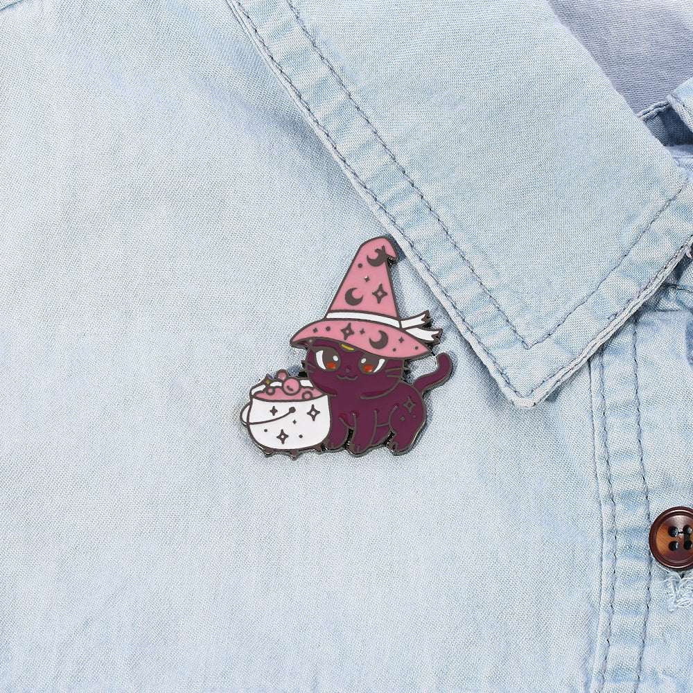 Cat Game Brooch, Confident Girl Pin, Time Gate Badge - available at Sparq Mart