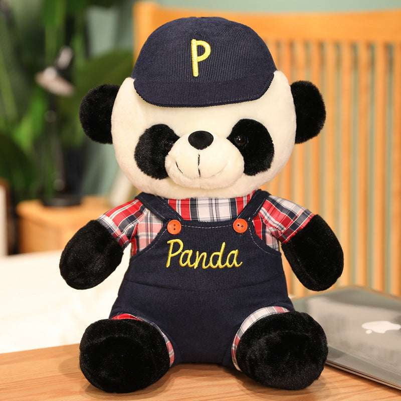 Cute Panda Plush, Panda Soft Toy, Plaid Panda Doll - available at Sparq Mart