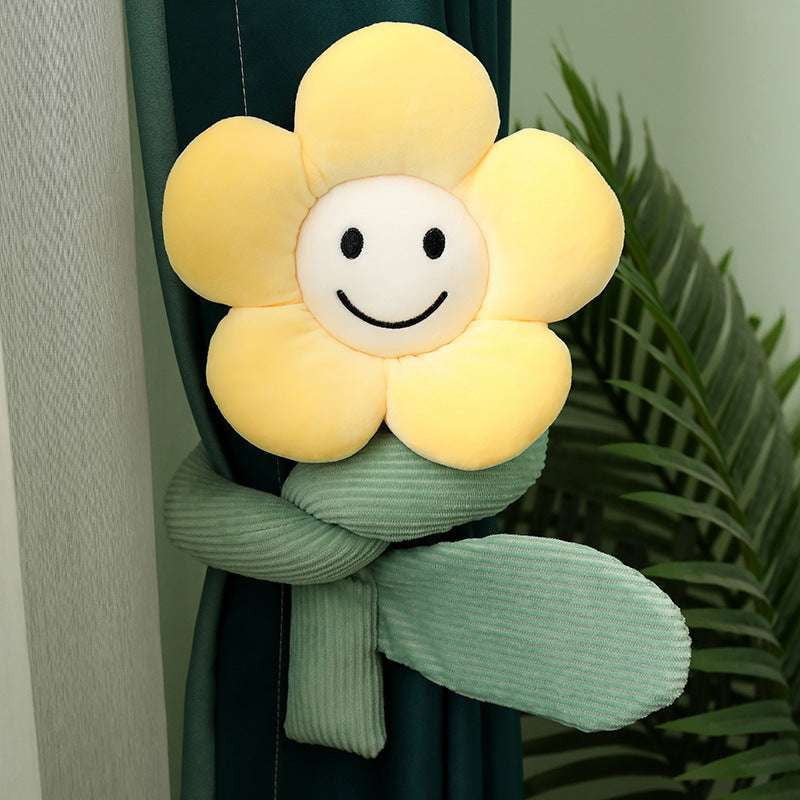 Cartoon Curtain Buckles, Plush Curtain Accessories, Sunflower Curtain Holders - available at Sparq Mart