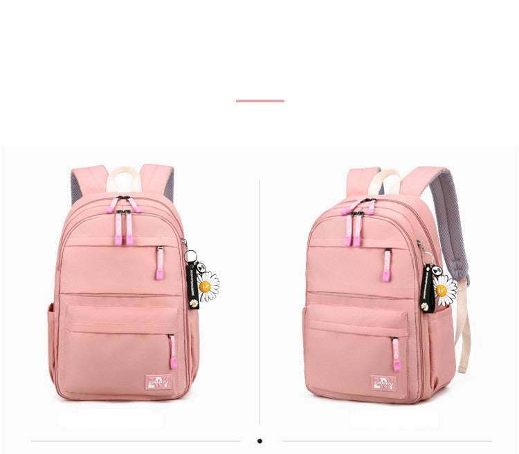 girls school backpack, spacious student knapsack, waterproof nylon bookbag - available at Sparq Mart