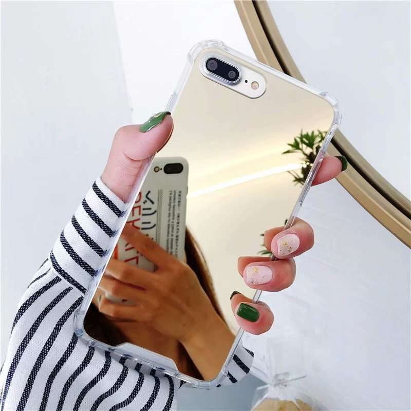 iPhone Anti-Fall Case, Mirror Finish Cover, Soft Shell Protection - available at Sparq Mart