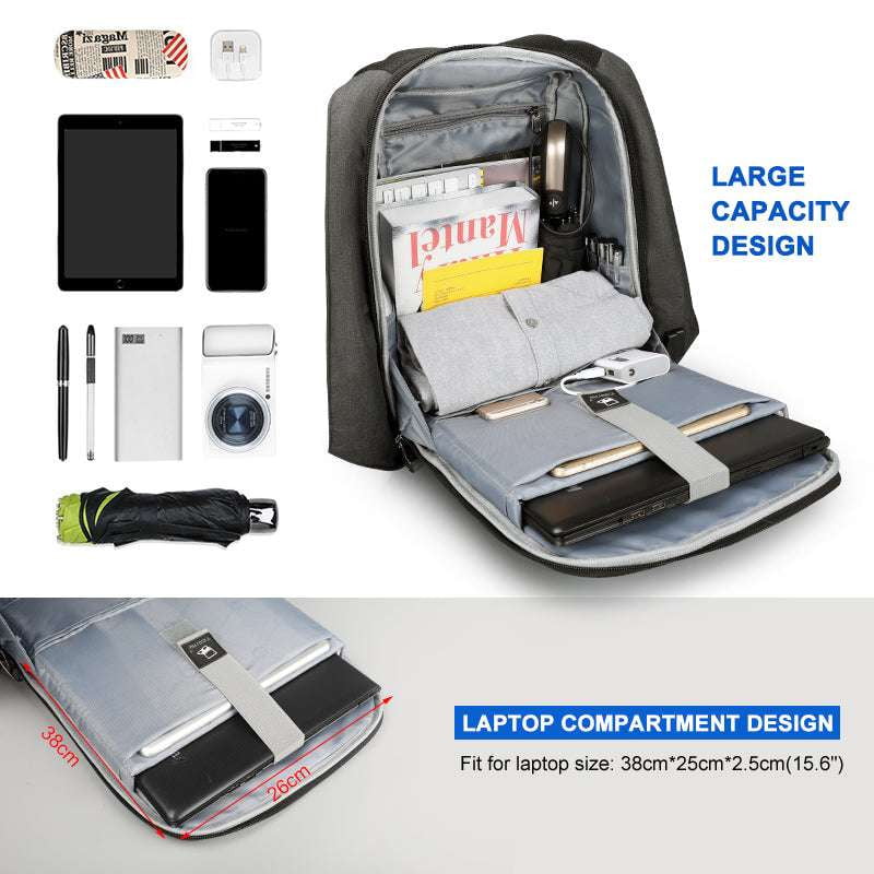 Anti-Theft Backpack USB, School Laptop Backpack, Waterproof Laptop Backpack - available at Sparq Mart