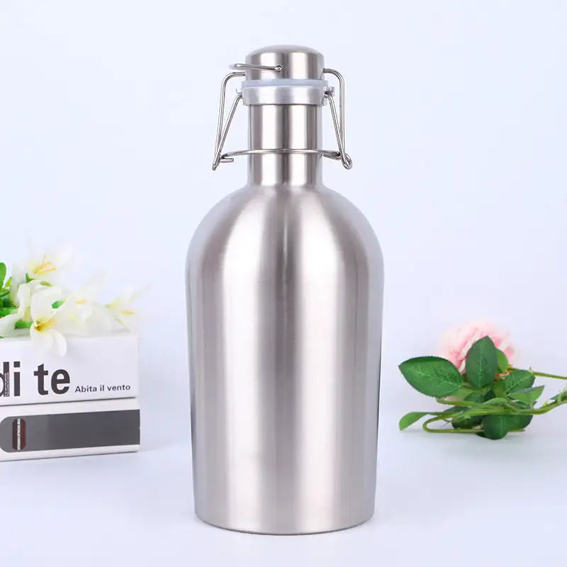 and beer barrel flask, double layer flask, stainless hip flask - available at Sparq Mart