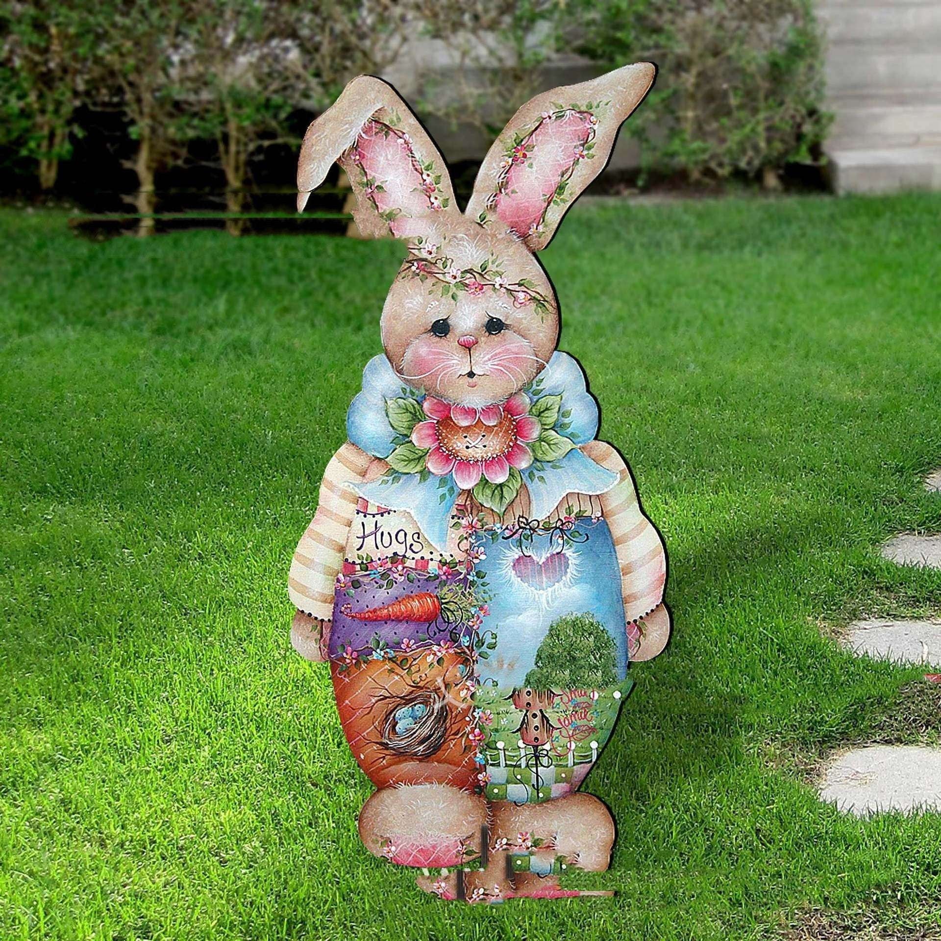 Acrylic Bunny Yard Figure, Easter Bunny Garden Decor, Outdoor Holiday Yard Art - available at Sparq Mart