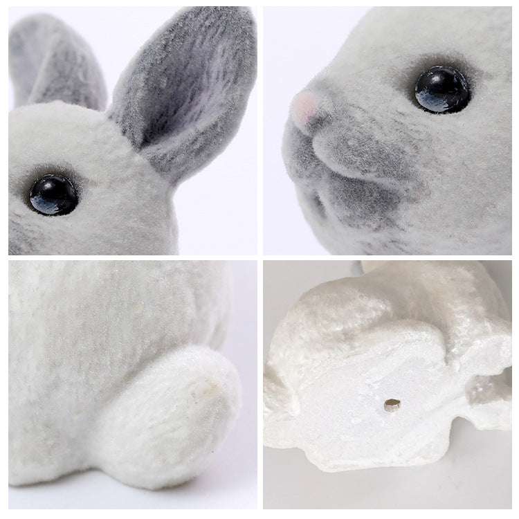 Easter plush rabbit, resin ornaments, white - available at Sparq Mart