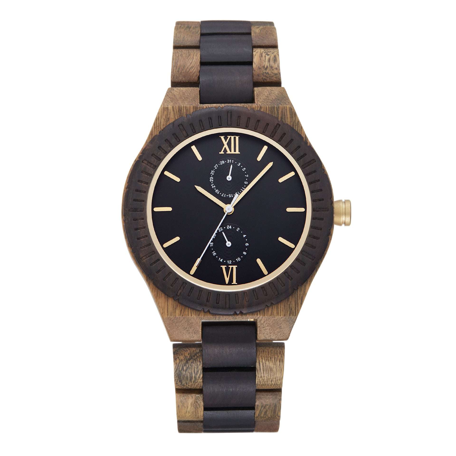 Eco-Friendly Wooden Watch, Men's Wooden Quartz Watch, Multi-Functional Wooden Watch - available at Sparq Mart