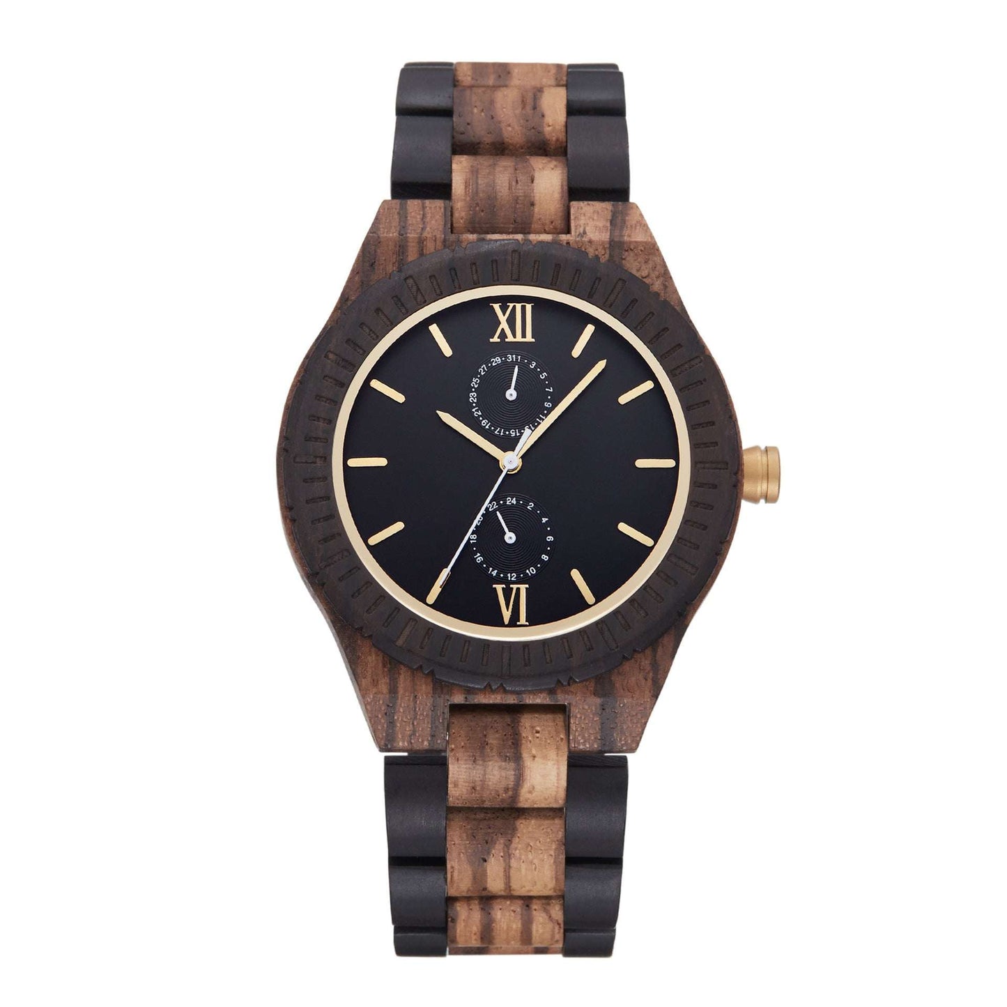 Eco-Friendly Wooden Watch, Men's Wooden Quartz Watch, Multi-Functional Wooden Watch - available at Sparq Mart