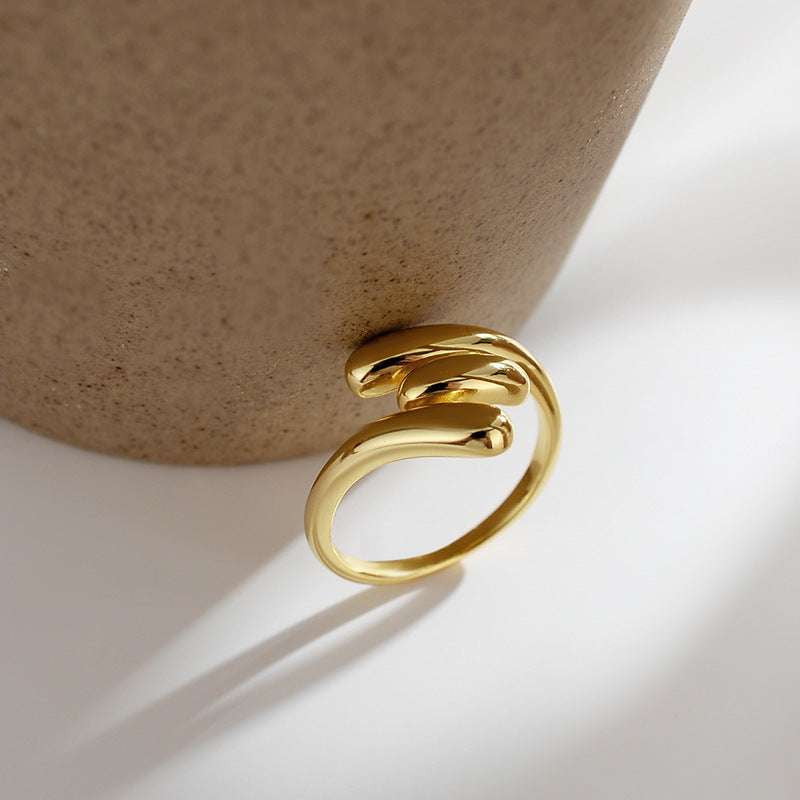 Adjustable Copper Ring, Electroplated Drop Ring, Fashionable Simple Ring - available at Sparq Mart