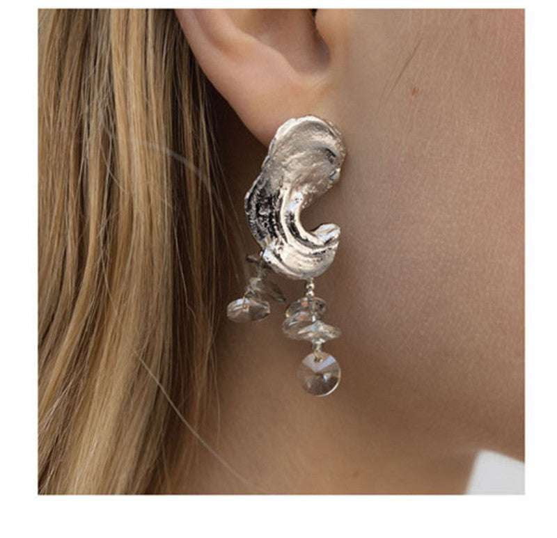 Luxury Asymmetrical Earrings, Special Shape Earrings, Textured Glass Earrings - available at Sparq Mart