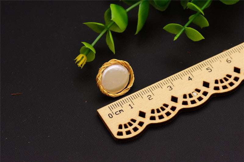 Baroque Pearl Studs, Button Pearl Jewelry, Natural Pearl Earrings - available at Sparq Mart