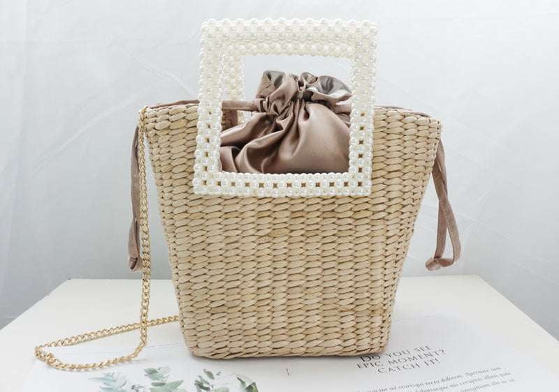 Beaded Zipper Handbag, Cattail Square Bag, Eco-Friendly Handbag - available at Sparq Mart