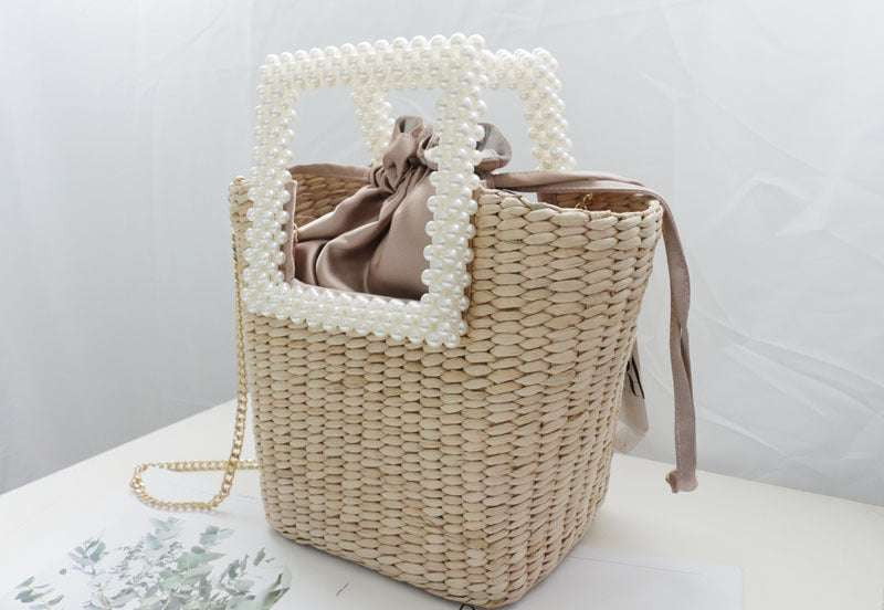 Beaded Zipper Handbag, Cattail Square Bag, Eco-Friendly Handbag - available at Sparq Mart