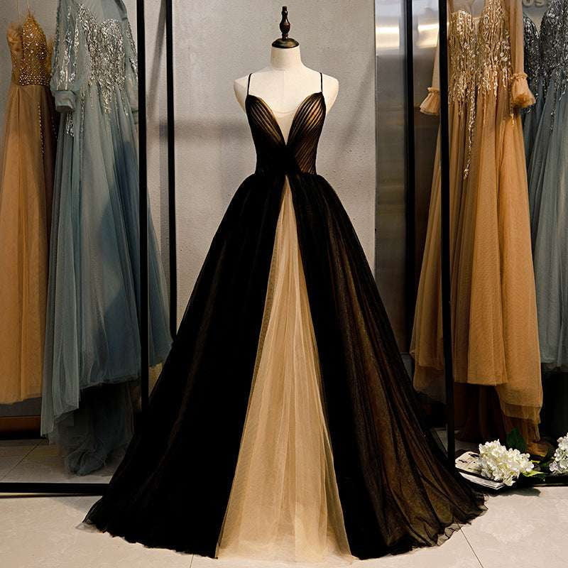 Black Evening Dress, Elegant Birthday Attire, Slimming Daily Gown - available at Sparq Mart