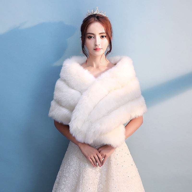 Autumn Winter Accessory, Bridal Fur Shawl, Luxury Faux Wrap - available at Sparq Mart