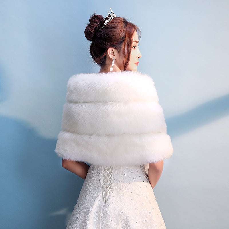 Autumn Winter Accessory, Bridal Fur Shawl, Luxury Faux Wrap - available at Sparq Mart