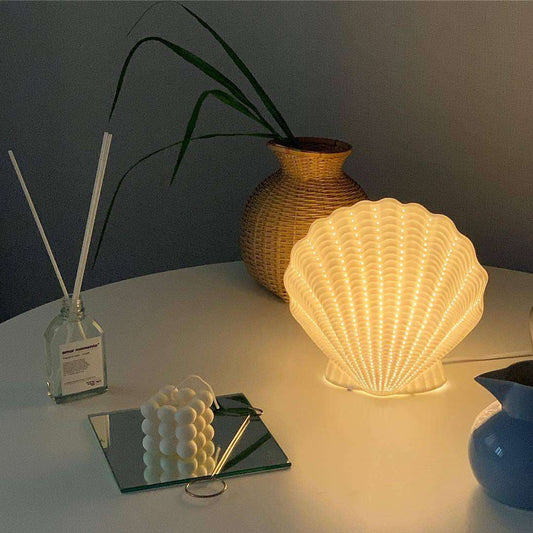 Bedroom Table Lighting, Ceramic Shell Lamp, Decorative Bedside Lamp - available at Sparq Mart