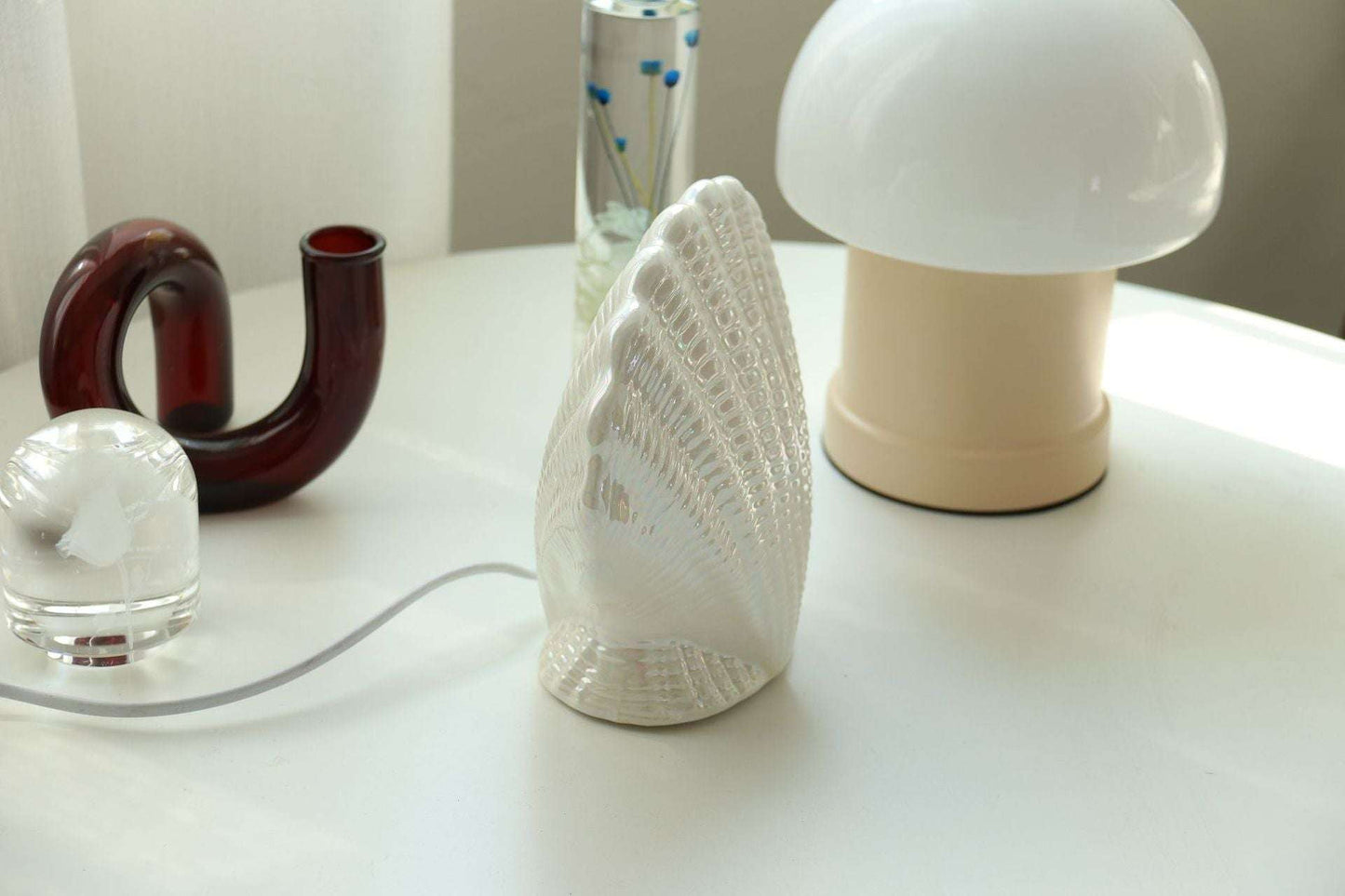 Bedroom Table Lighting, Ceramic Shell Lamp, Decorative Bedside Lamp - available at Sparq Mart