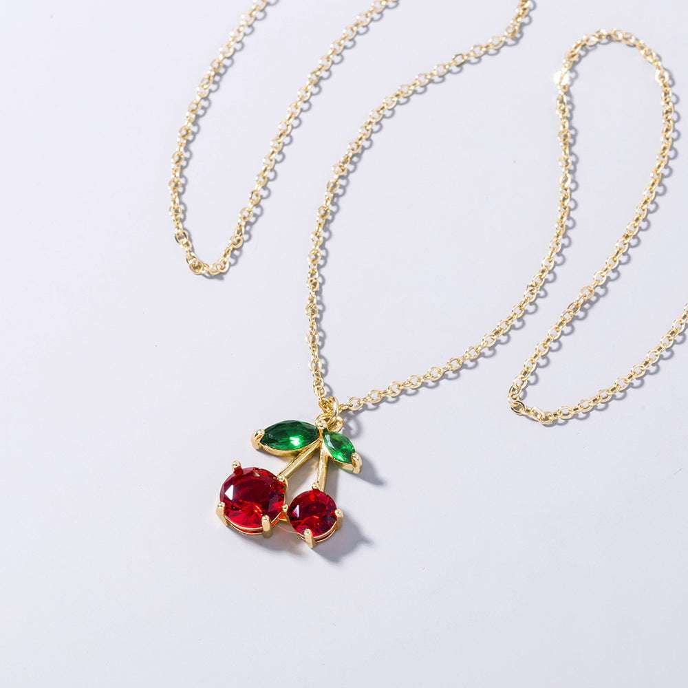 Cherry Zircon Jewelry, Elegant Pendant Necklace, Red Zircon Necklace - available at Sparq Mart