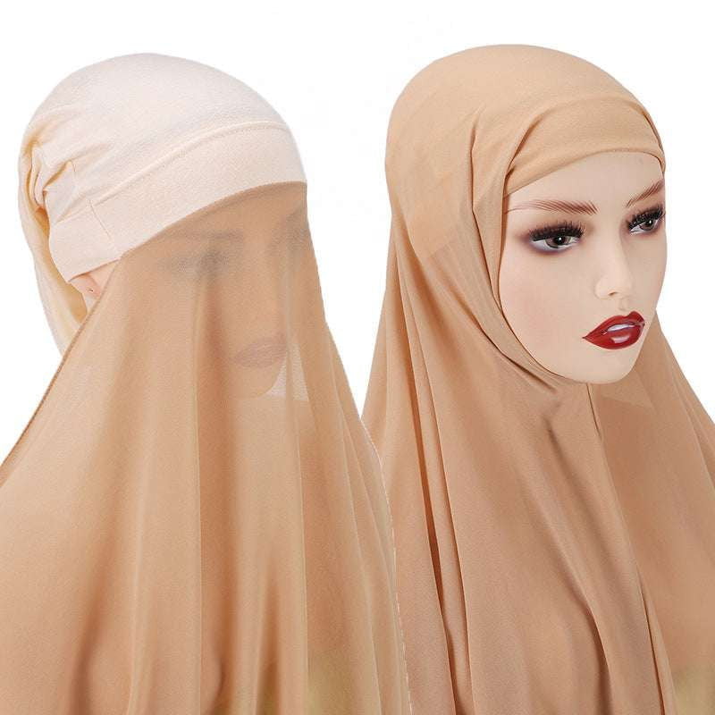 chiffon scarf set, ladies elegant turban, muslim turban scarf - available at Sparq Mart