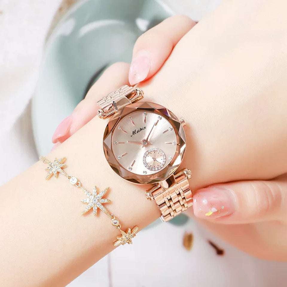 Crystal Wristwatch, Ladies Quartz Watch, Women's Elegant Timepiece - available at Sparq Mart