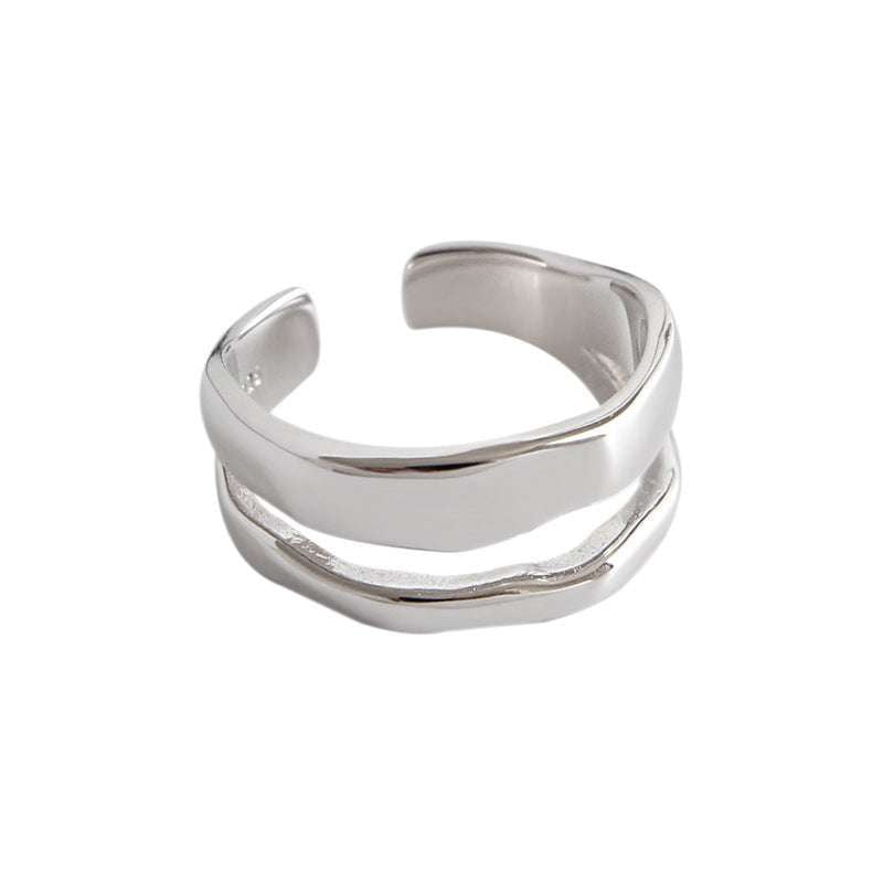 Elegant Female Ring, Gold Silver Ring, Layered Statement Ring - available at Sparq Mart