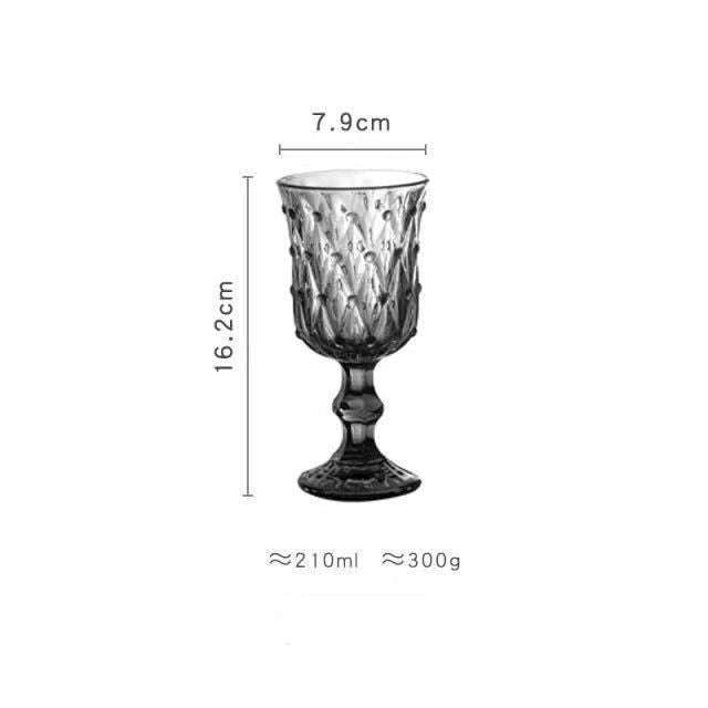 Decorative Goblet Glassware, Embossed Wine Glass, European Wine Glasses - available at Sparq Mart