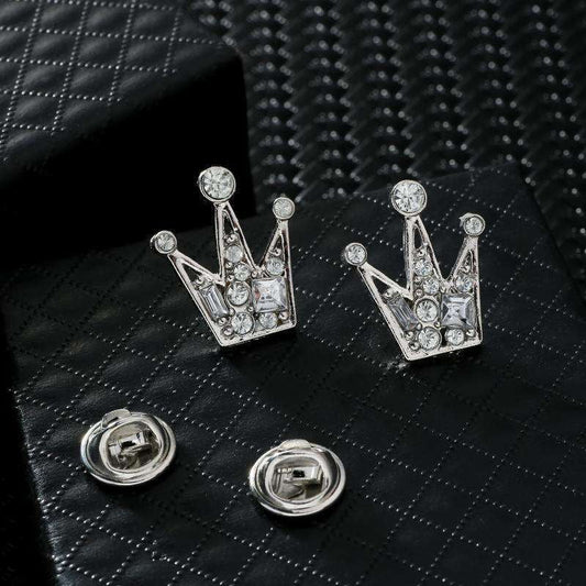 Crown Style Brooch, Elegant Suit Accessory, Korean Men's Brooch - available at Sparq Mart