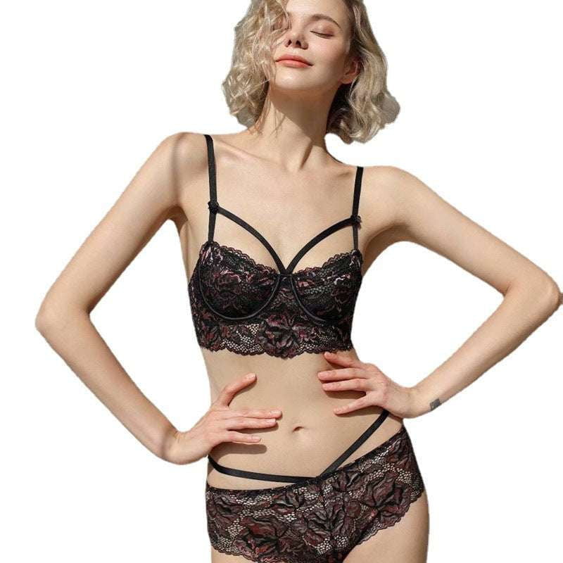 Lace Bralette Set, Sponge Bra Suit, Ultra-thin Strap Bra - available at Sparq Mart