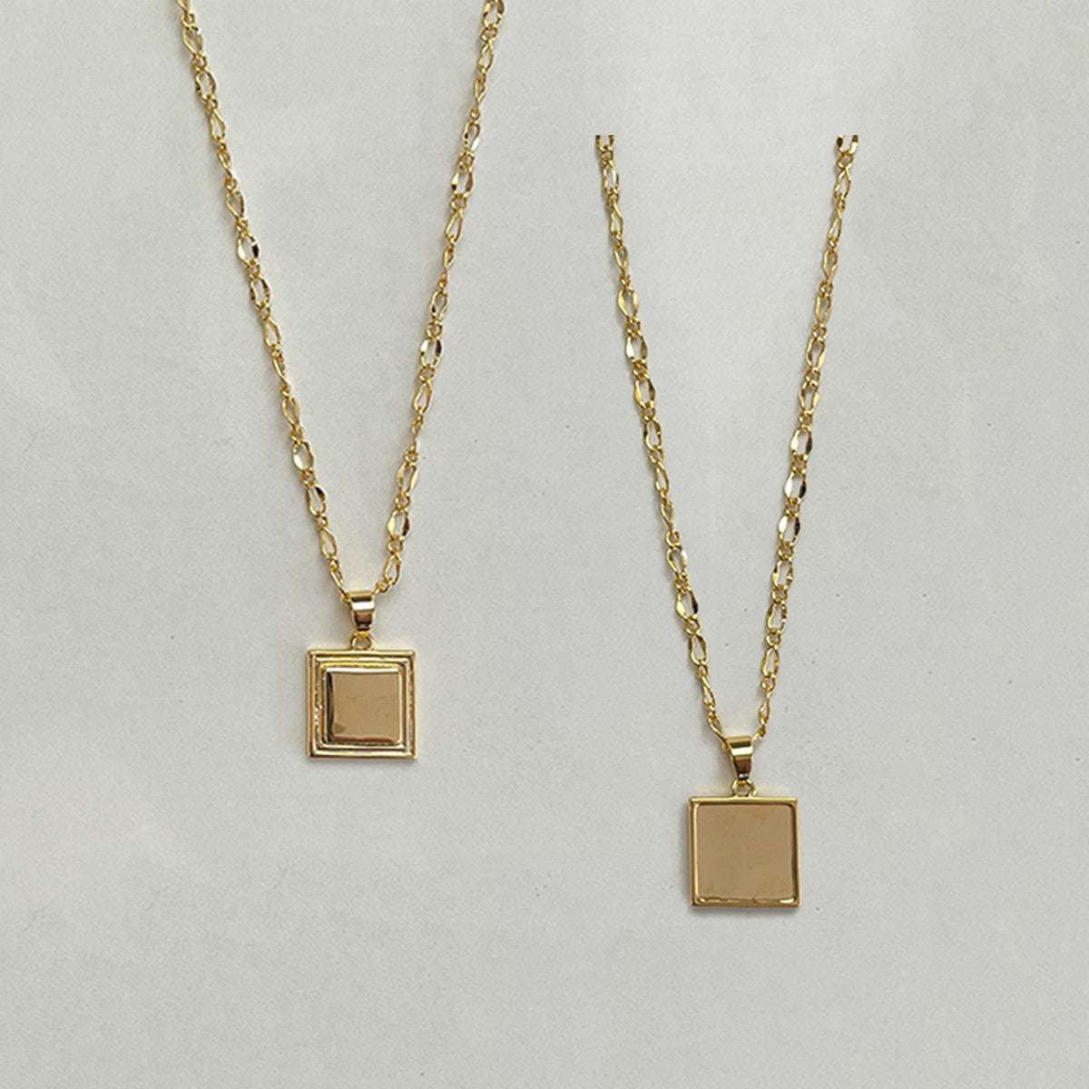 Layered Clavicle Necklace, Picture Frame Pendant, Stylish Necklace Sets - available at Sparq Mart
