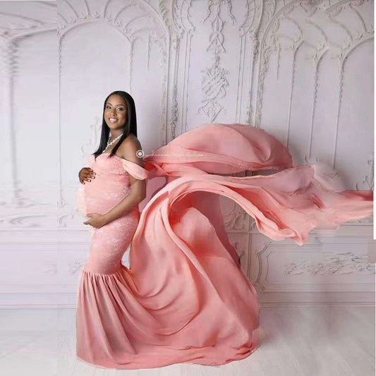 Chic Maternity Apparel, Flutter Sleeve Maternity, Maternity Chiffon Dress - available at Sparq Mart