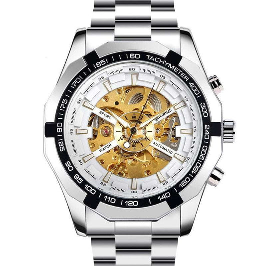 Elegant Timepiece Collectible, Mechanical Steel Wristwatch, Waterproof Business Watch - available at Sparq Mart