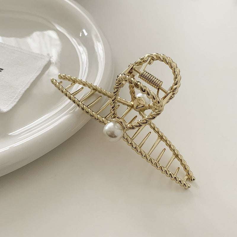 Metal Hairpin Fashion, Pearl Hairpin Fashion, Twist Cross Hairpin - available at Sparq Mart