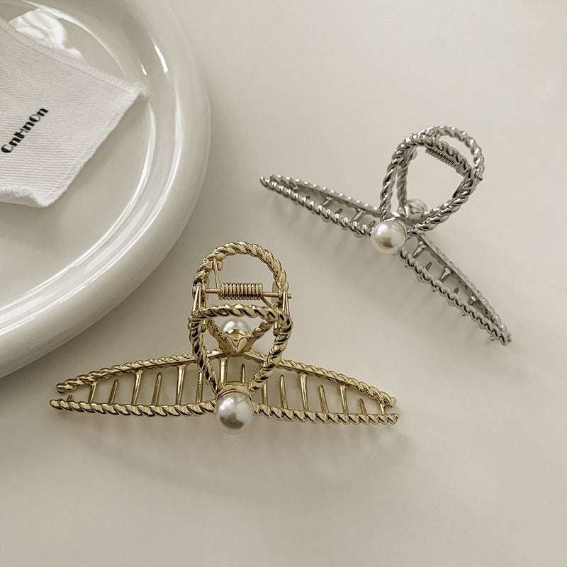 Metal Hairpin Fashion, Pearl Hairpin Fashion, Twist Cross Hairpin - available at Sparq Mart