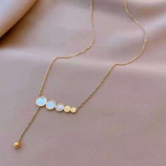 Elegant Pearl Necklace, Gold Chain Pendant, Temperament Pendant Jewelry - available at Sparq Mart