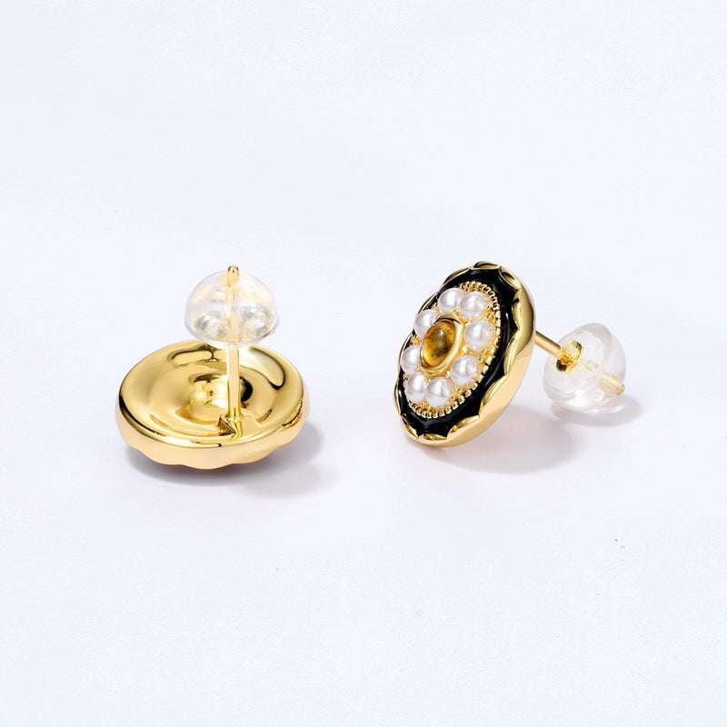 Elegant Stud Earrings, Ladies Pearl Jewelry, Vintage Pearl Earrings - available at Sparq Mart