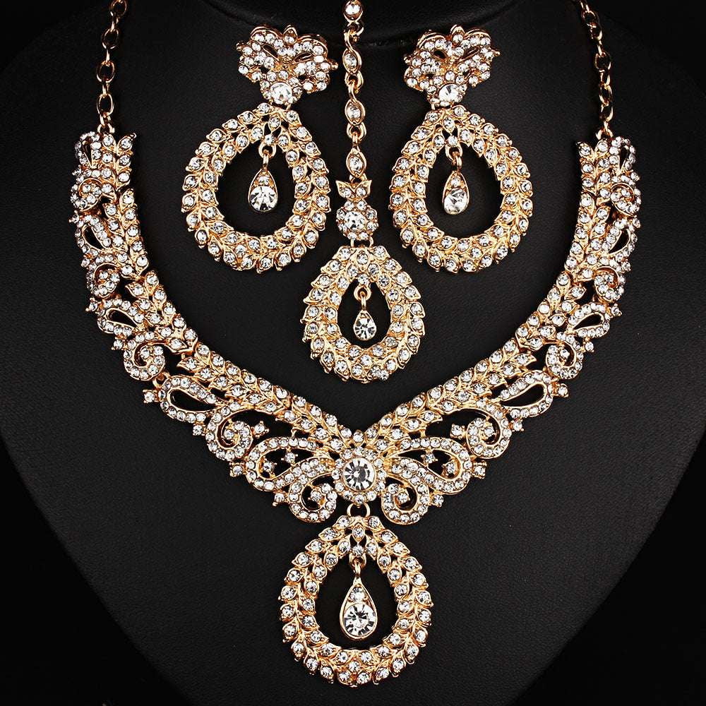 Elegant Jewelry Set, Necklace Earrings Combo, Rhinestone Bridal Jewelry - available at Sparq Mart