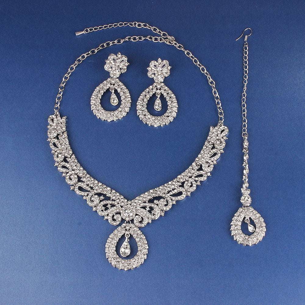 Elegant Jewelry Set, Necklace Earrings Combo, Rhinestone Bridal Jewelry - available at Sparq Mart