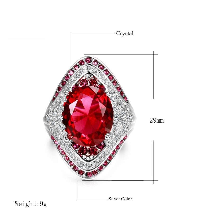 Elegant Ruby Engagement Ring, Ladies Ruby Silver Ring, Sterling Silver Ruby Jewelry - available at Sparq Mart