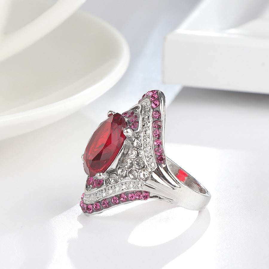 Elegant Ruby Engagement Ring, Ladies Ruby Silver Ring, Sterling Silver Ruby Jewelry - available at Sparq Mart