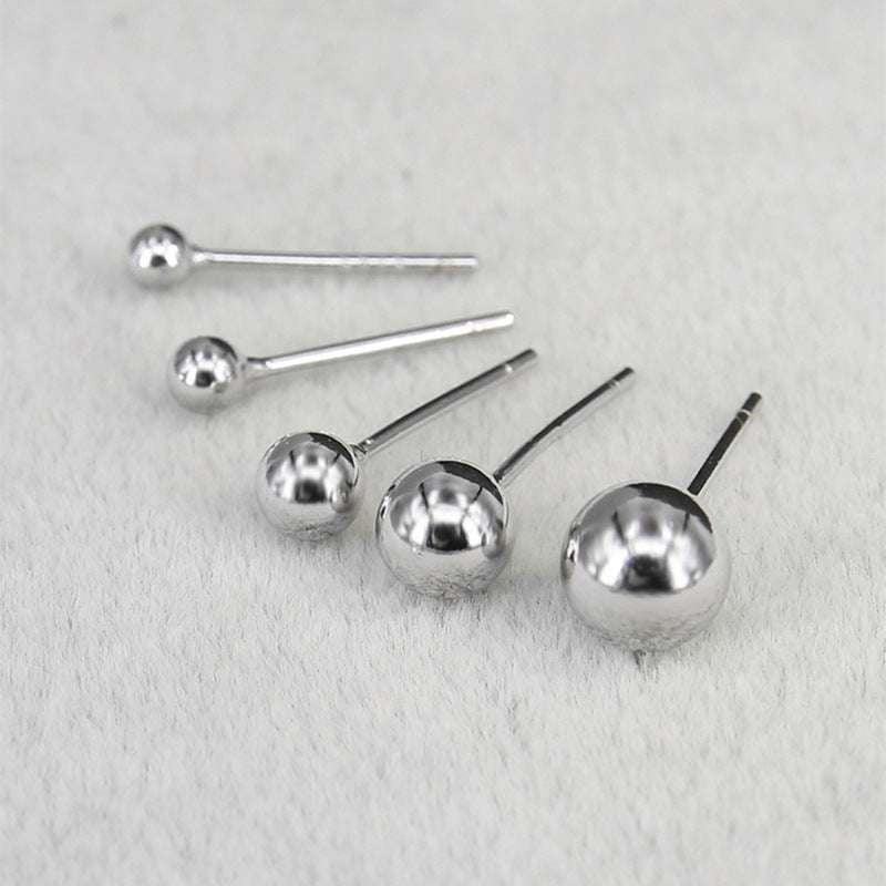 frost silver earrings, S925 frost studs, simple bean earrings - available at Sparq Mart