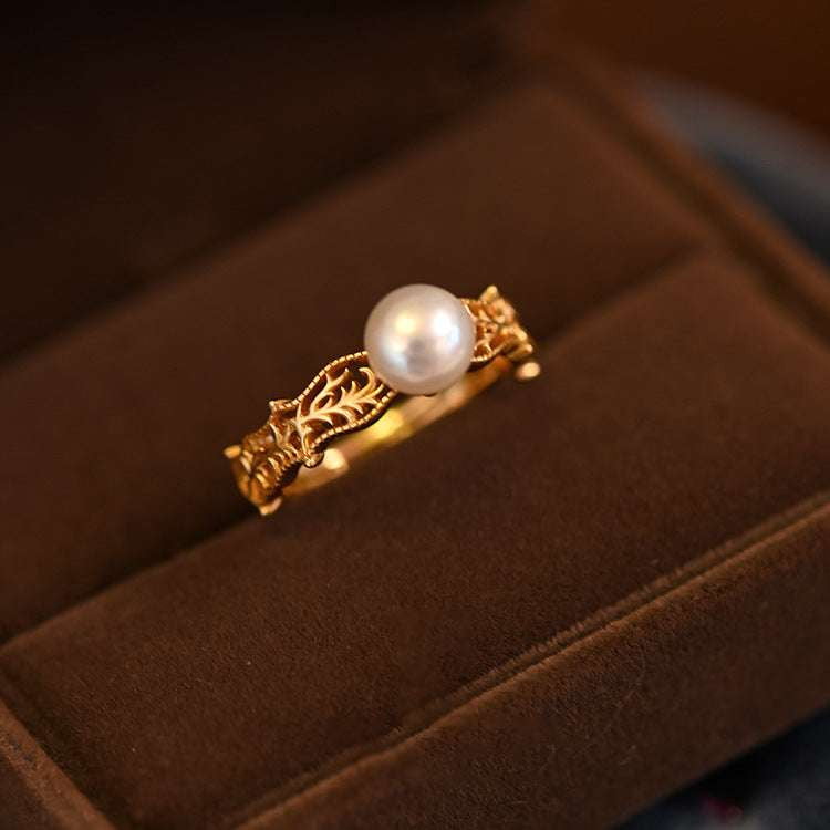 Gold Plated Jewelry, S925 Pearl Ring, Sterling Silver Accessories - available at Sparq Mart