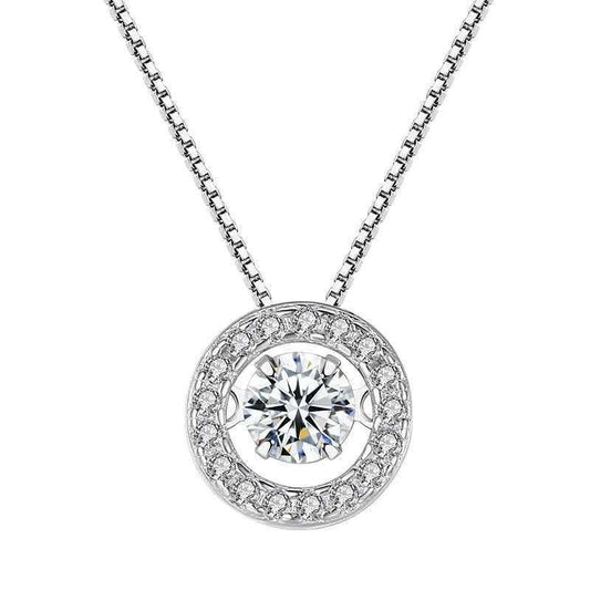 Elegant round silver pendant, S925 silver Korean necklace, Stylish sterling necklace - available at Sparq Mart