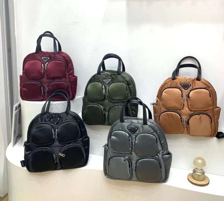 Fashion Stitched Backpack, Satin Air Cushion, Silk Backpack Trend - available at Sparq Mart