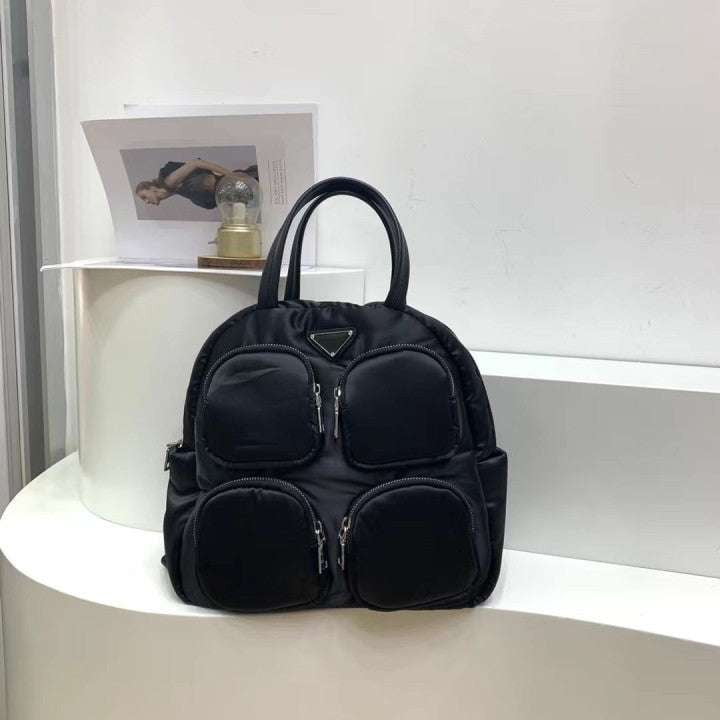 Fashion Stitched Backpack, Satin Air Cushion, Silk Backpack Trend - available at Sparq Mart