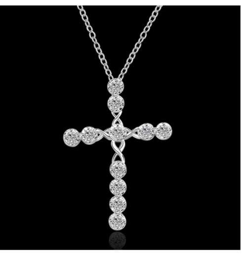 925 Silver Necklace, Silver Cross Pendant, Stylish Women's Necklace - available at Sparq Mart