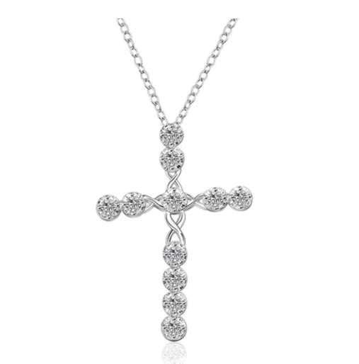 925 Silver Necklace, Silver Cross Pendant, Stylish Women's Necklace - available at Sparq Mart