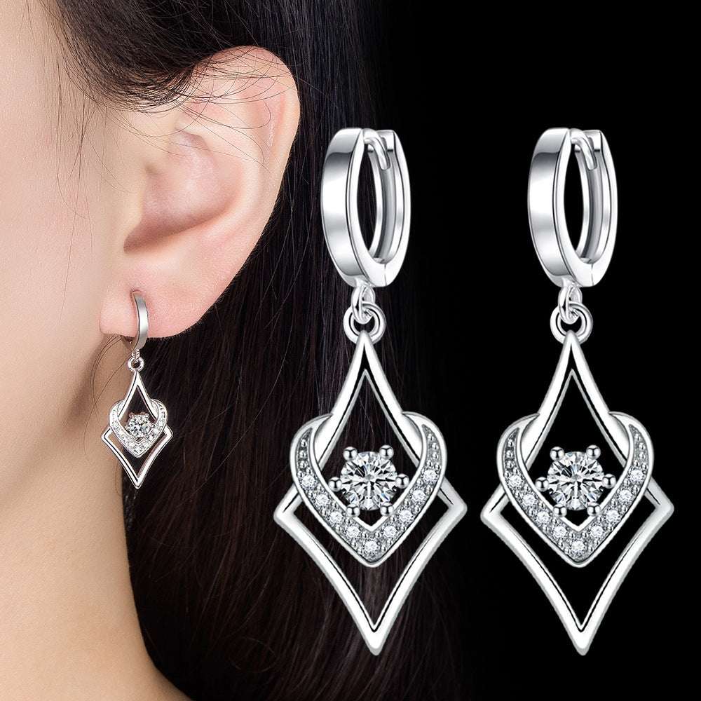 elegant drop earrings, inlaid silver jewelry, Silver drop earrings - available at Sparq Mart