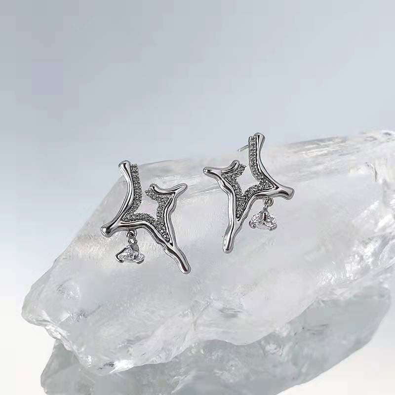 Elegant Stud Earrings, High-end Fashion Earrings, Star Shaped Earrings - available at Sparq Mart