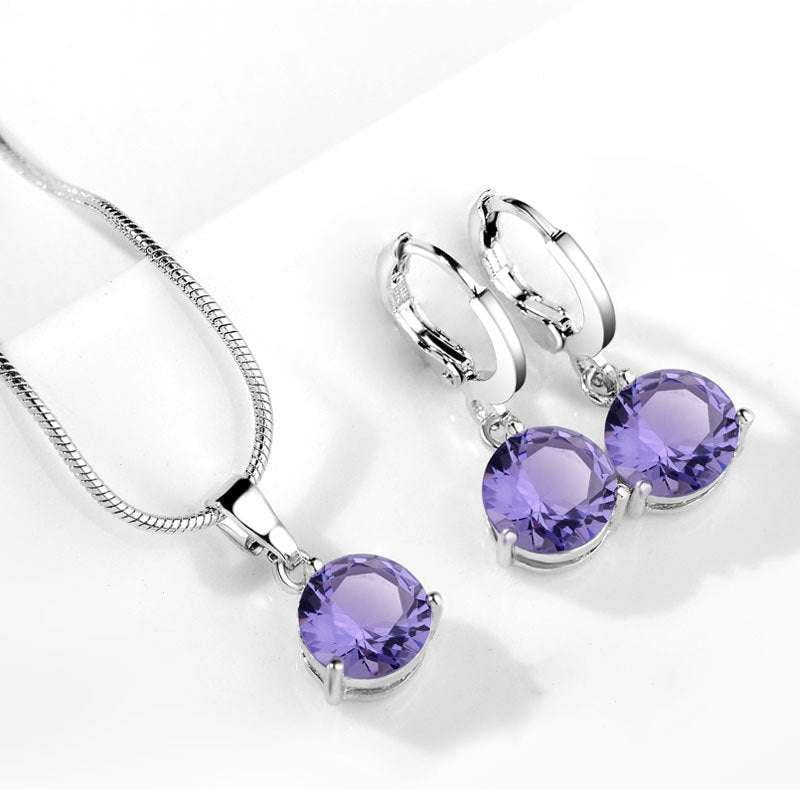 Elegant Jewelry Set, Gemstone Necklace Set, Water Drop Earrings - available at Sparq Mart