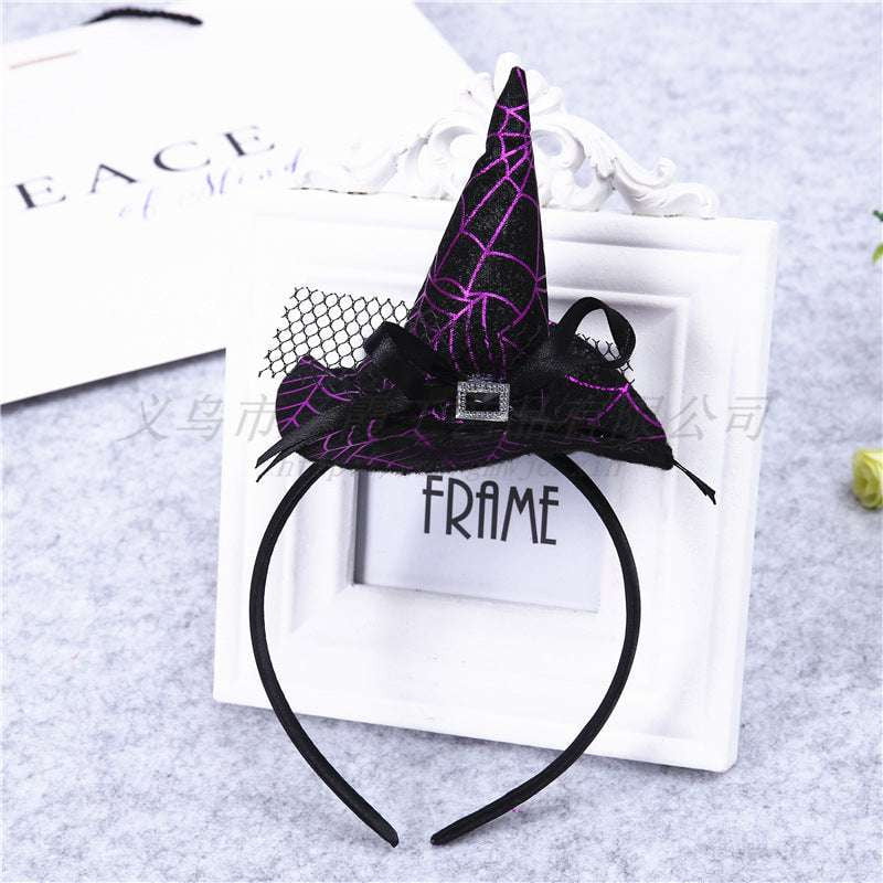 Festive Spiderweb Accessory, Halloween Witch Headband, Spooky Party Headgear - available at Sparq Mart